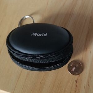 Iworld case traveling case small black  For Bluetooth Earbuds container zip Y2k
